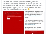 Microsoft tạm thời chặn nhân viên truy cập vào ChatGPT do vấn đề bảo mật